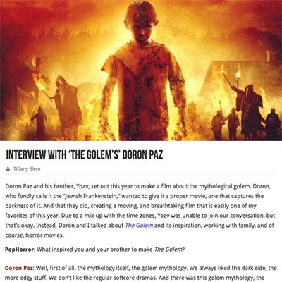 Interview with ‘The Golem’s’ Doron Paz
